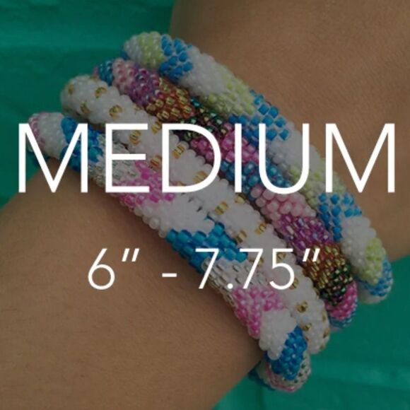 Set of 2 Sashka Bracelets Hot Pink & Blue/Pink Glass Beaded Bracelets - Picture 4 of 12